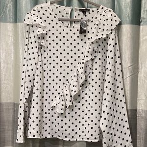 Lane Bryant polka dot ruffle top